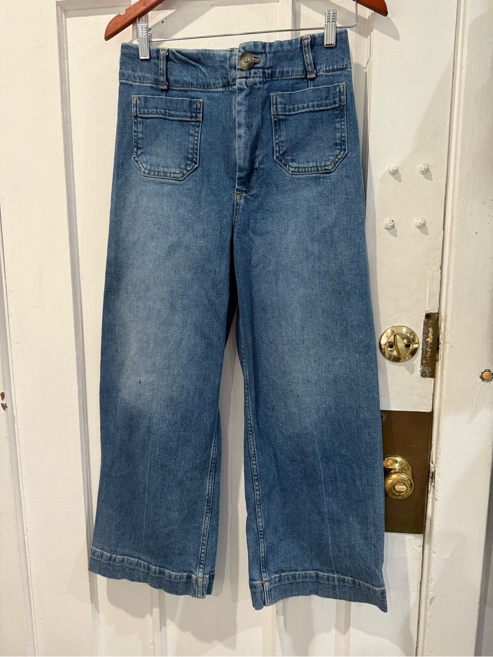 Anthropologie Medium Blue Relaxed Wide-Leg Jeans